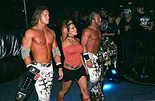 Nitro (left), Melina (center) and Mercury (right) as WWE Tag Team Champions