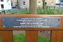 Public bench plaque, Falkland, Fife