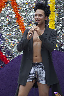 Johnny Weir at the Los Angeles LGBT pride parade in 2011