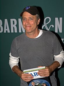 Stewart at the launch of his book, Earth, in New York, September 27, 2010.