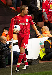 Henderson playing for Liverpool in 2011