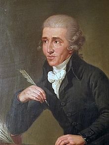 Portrait by Ludwig Guttenbrunn, painted c. 1791–2, depicts Haydn c. 1770