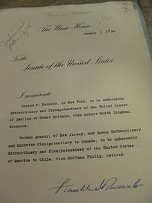Kennedy's UK Ambassador nomination