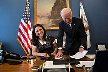 Louis-Dreyfus with Vice President Joe Biden