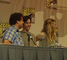 (left-right) Jonah Hill, Long, and Blake Lively promoting Accepted at Comic-Con in 2006