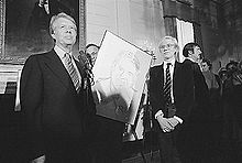 Andy Warhol and Jimmy Carter in 1977