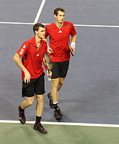 Andy with his brother Jamie (left) at the 2011 Japan Open