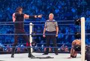 Kane about to perform a Tombstone Piledriver on Randy Orton