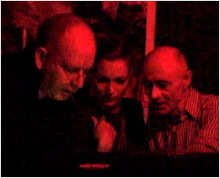Alan McGee, Kate Moss, and BP Fallon DJing at Death Disco NY in 2004