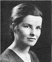 Hepburn's college yearbook photo, 1928. It was while studying at Bryn Mawr College that she chose acting as a career.