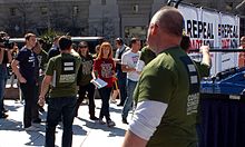 Kathy Griffin arriving at the rally to Repeal "Don't Ask, Don't Tell" (Freedom Plaza, Washington, D.C.).