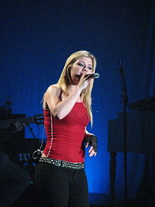 Clarkson performing during her Hazel Eyes concert tour on November 10, 2005, Canberra, Australia