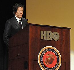 Bacon speaking before a premiere of Taking Chance in February 2009
