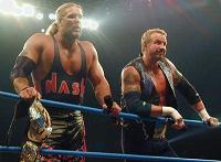 Kevin Nash (left) amd Diamond Dallas Page were WCW World Tag Team Champions twice.