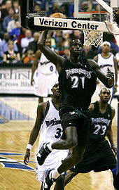 Garnett as a member of the Minnesota Timberwolves