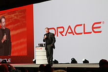 Larry Ellison lecturing at the Oracle OpenWorld, San Francisco 2010