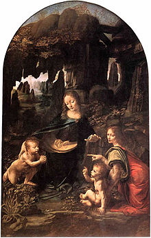 Virgin of the Rocks, Louvre, demonstrates Leonardo's interest in nature.