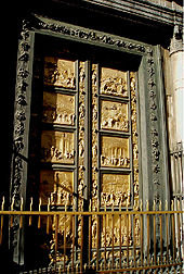 Ghiberti's Gates of Paradise, (1425–1452) were a source of communal pride. Many artists assisted in their creation.