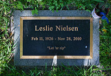 Leslie Nielsen's Gravestone bearing his epitaph