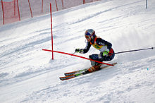 Lindsey Vonn during a slalom race in Aspen in November 2006.