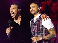 Richie and Guy Sebastian performing "All Night Long" during Richie's 2011 Australian and New Zealand tour.