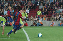 Messi shortly before scoring a goal against Getafe