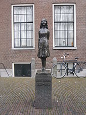 Statue of Anne Frank, by Mari Andriessen, outside the Westerkerk in Amsterdam