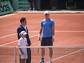 Anne's brother, James, umpiring at Roland Garros
