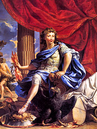 1655 portrait of Louis, the Victor of the Fronde, portrayed as the god Jupiter
