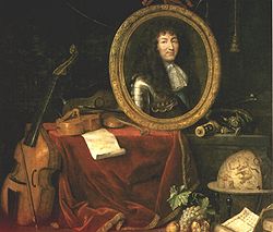 Painting from 1667 depicting Louis as patron of the fine arts.