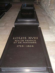 Louis XVIII's grave, at the Basilica of St Denis, Paris.