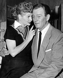With John Wayne in I Love Lucy, 1955