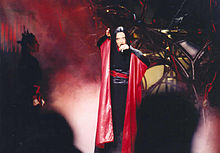 Madonna performing during the Drowned World Tour in 2001
