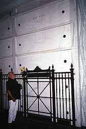 West family crypt at Cypress Hills Cemetery, with Mae at top