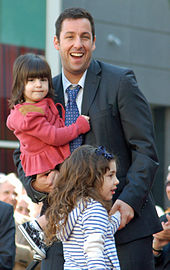 Sandler with his two daughters, February 2011.