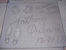 Anthony Quinn, hand & footprints outside the Grauman's Chinese Theatre
