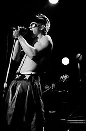 Kiedis performing with the Red Hot Chili Peppers in Philadelphia in 1983.
