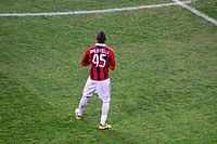 Balotelli playing in the Milan derby against Internazionale in February 2013.