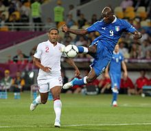 Balotelli representing Italy at Euro 2012 against England