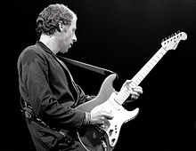 Mark Knopfler in Amsterdam with a Schecter Stratocaster, 1981