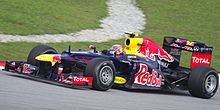 Webber driving for Red Bull Racing at the 2012 Malaysian Grand Prix.