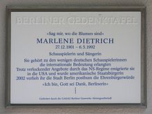 Commemorative plaque in Berlin