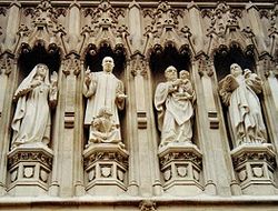 From the Gallery of 20th Century Martyrs at Westminster Abbey—l. to r. Mother Elizabeth of Russia, Rev. Martin Luther King, Archbishop Oscar Romero and Pastor Dietrich Bonhoeffer