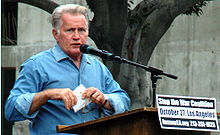 Martin Sheen at an anti-war protest in October 2007