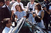 Perry departing rehearsal for the 1995 Emmy Awards.