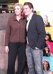 Morrison with Glee co-star Jane Lynch