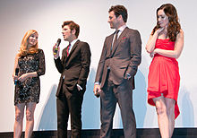 Fox with Friends with Kids co-stars Jennifer Westfeldt, Adam Scott, and Jon Hamm at the 2011 Toronto International Film Festival.