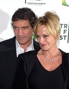 Banderas with Melanie Griffith at the Shrek Forever After premiere.
