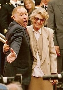 Brooks with wife Anne Bancroft at the 1991 Cannes Film Festival.