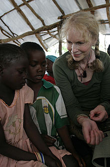 Farrow during a visit to Africa